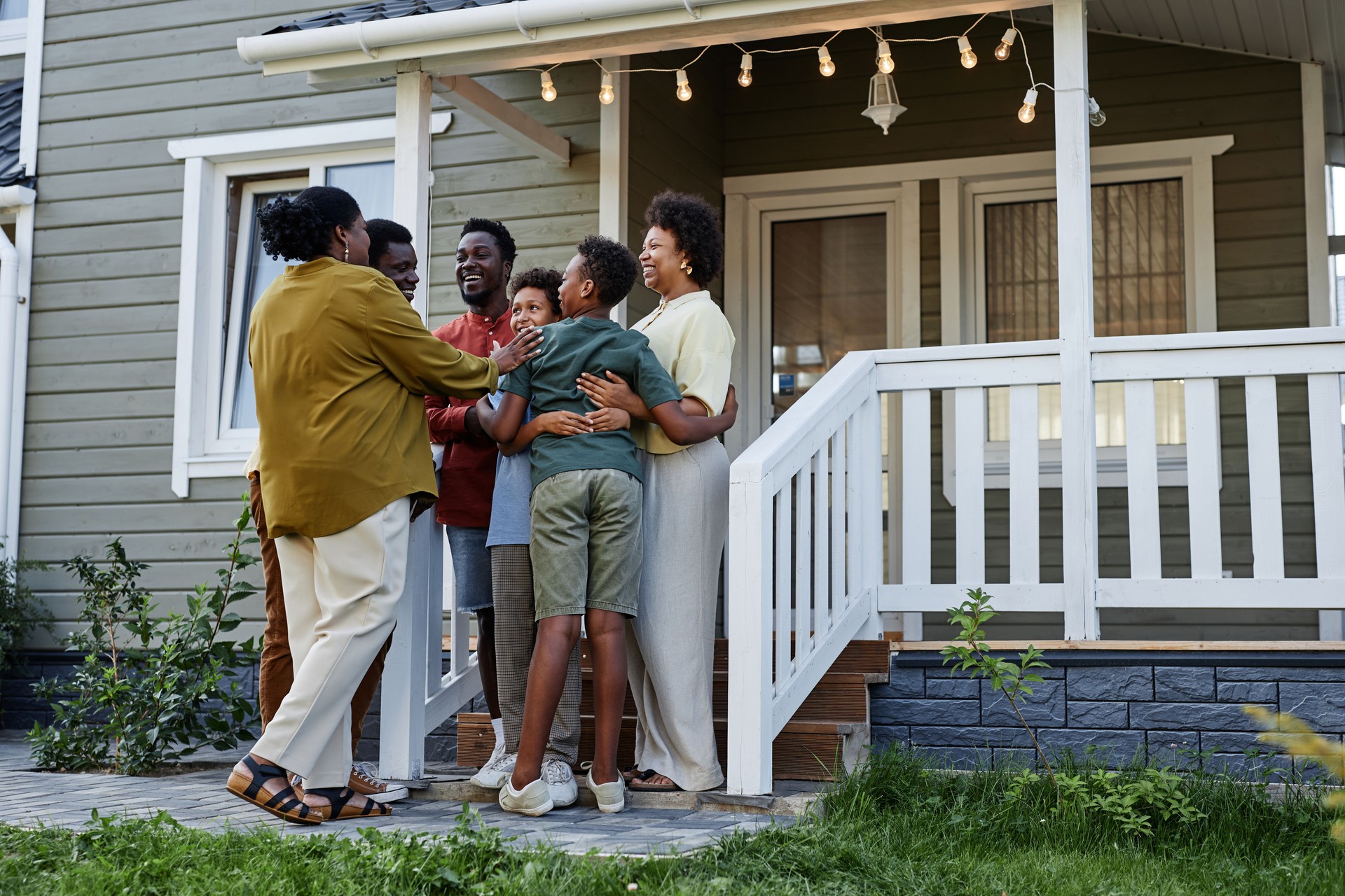 Happy Family Visiting Parents